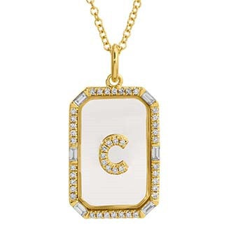 Diamond Initial Crystal Tag