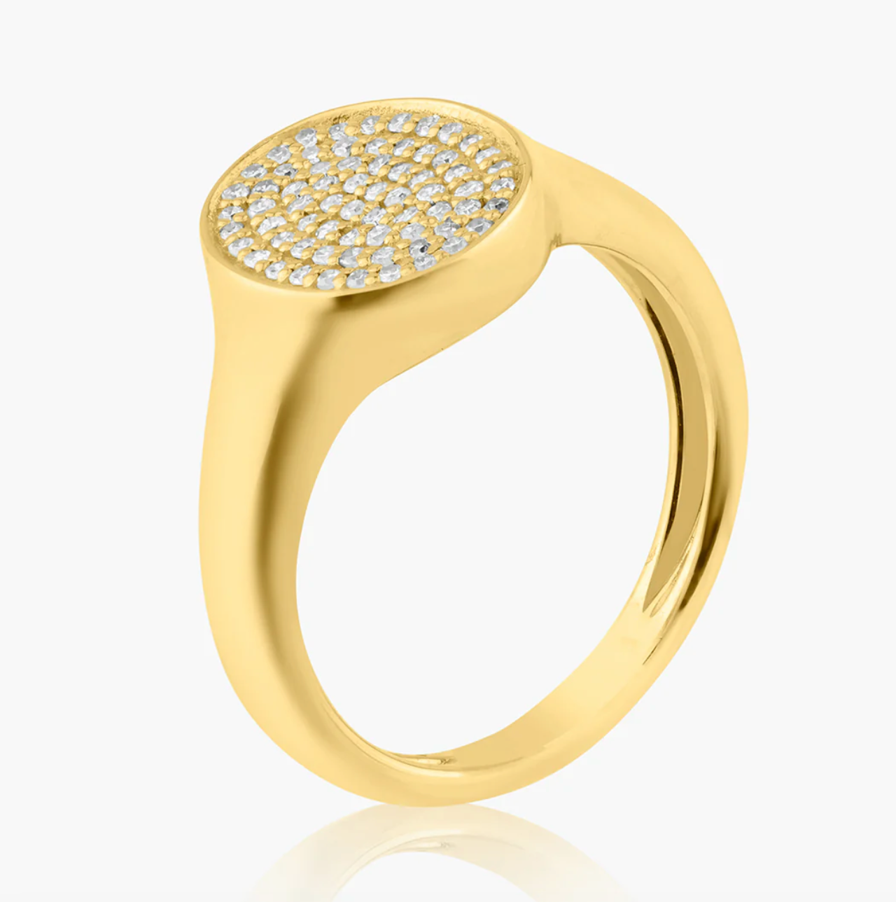 Pavé Oval Signet Ring