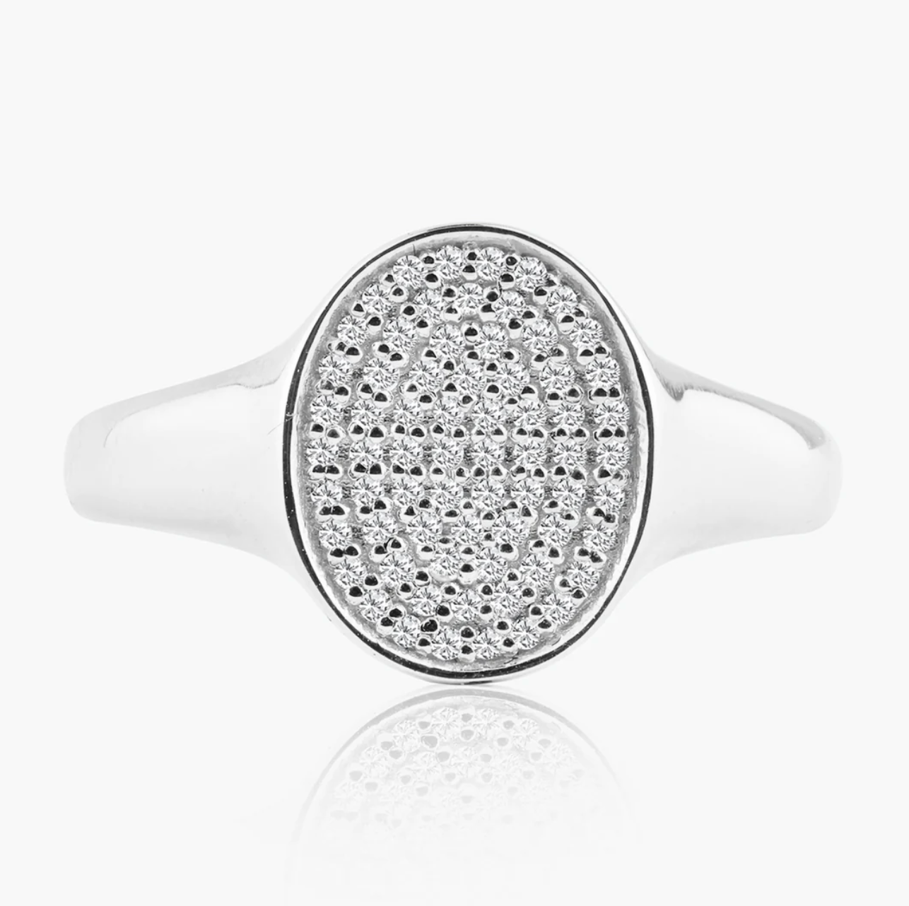 Pavé Oval Signet Ring