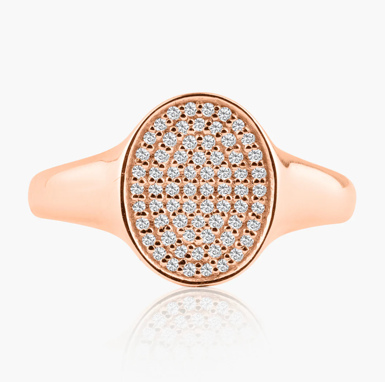 Pavé Oval Signet Ring