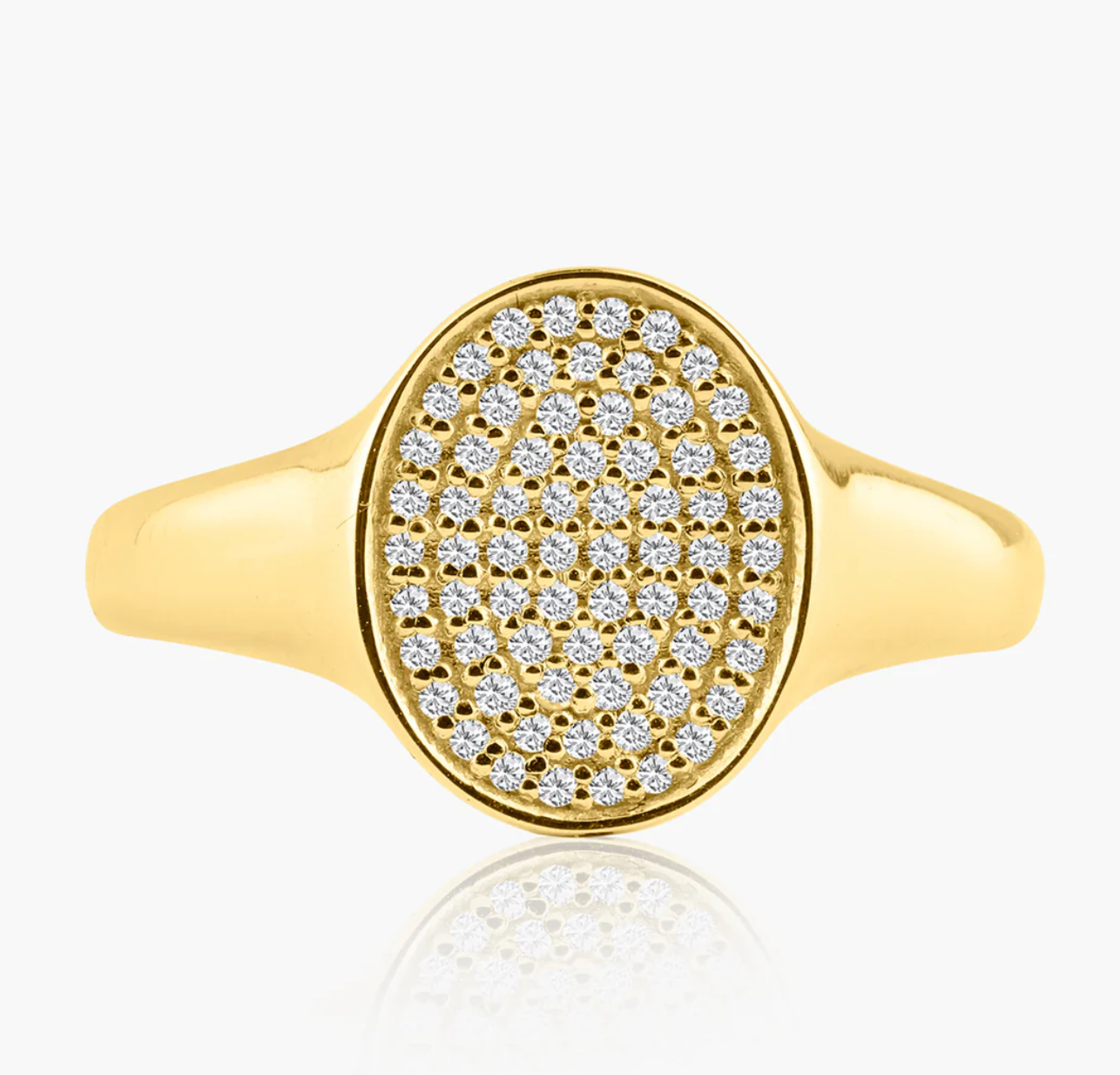 Pavé Oval Signet Ring