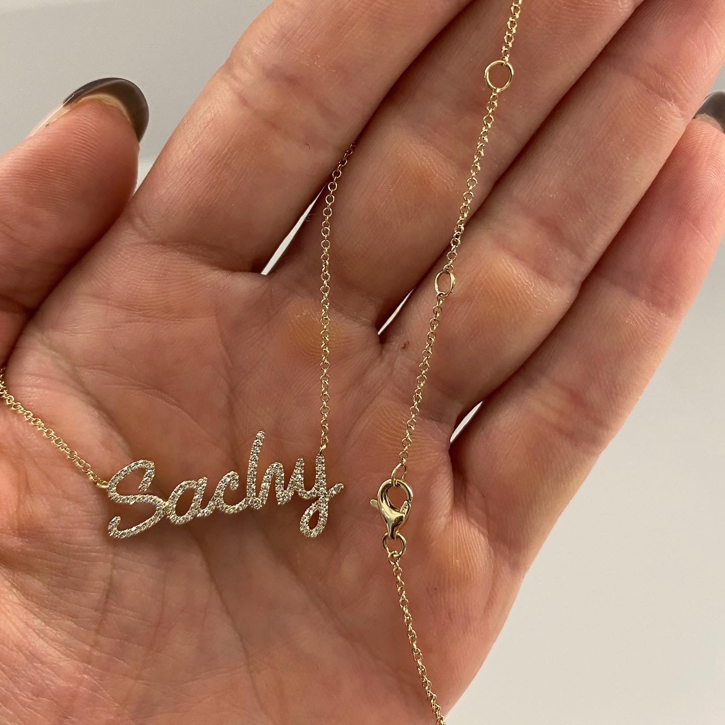 Pavé Script Necklace