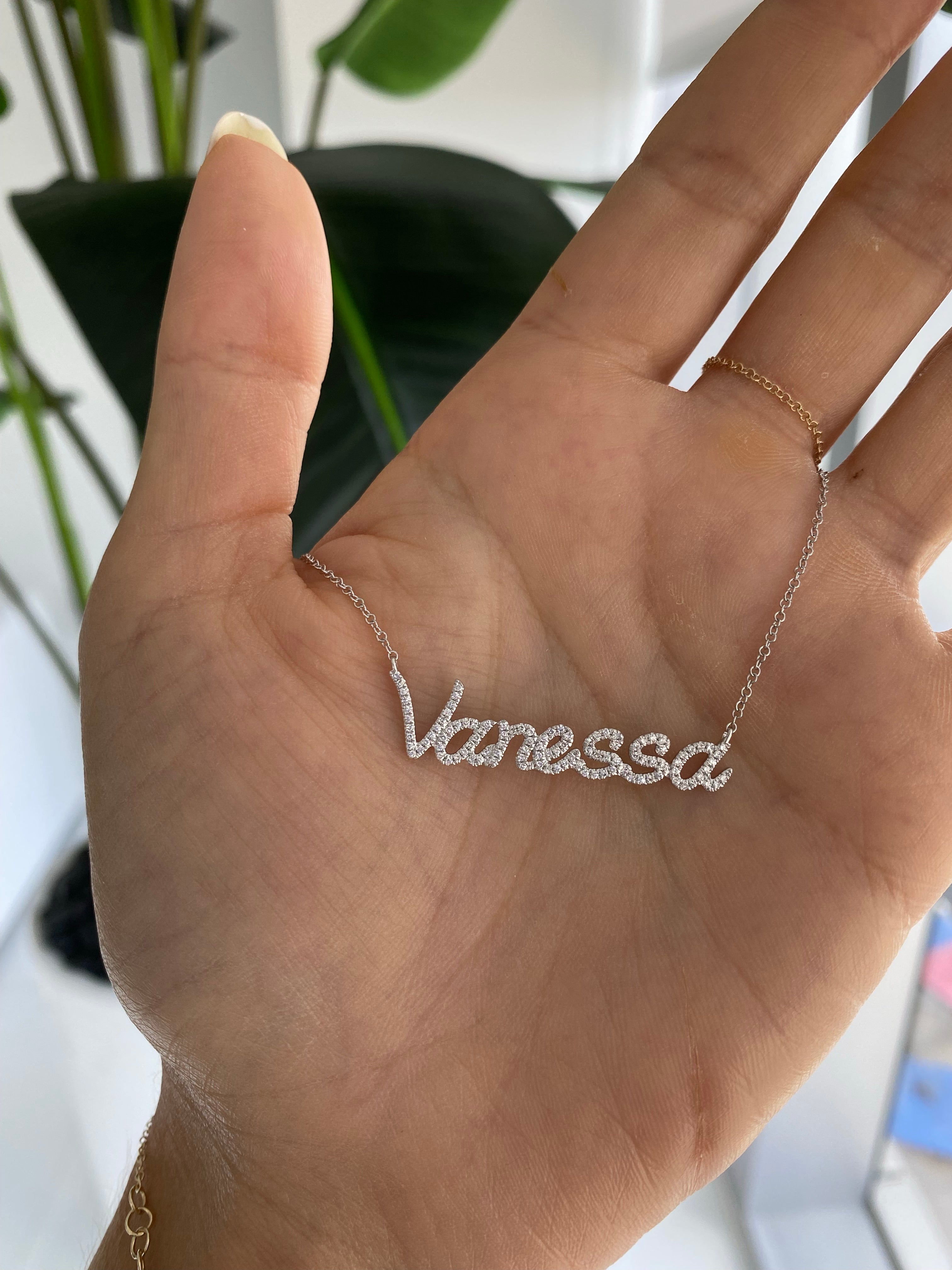 Pavé Script Necklace